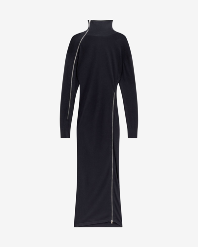 Shop Isabel Marant Gemmy Merino Wool Dress In Black