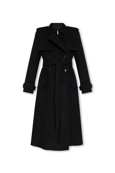 Shop Chloé Double-breasted Coat In Black