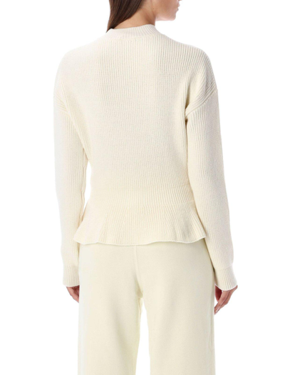 Shop Chloé Peplum Knitted Jumper In White