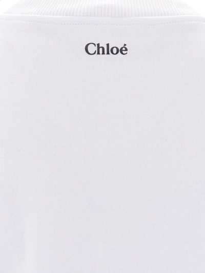 Shop Chloé Logo Printed Ruffled Top In White