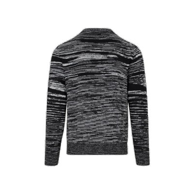 Shop Missoni Intarsia-knit Striped Crewneck Jumper In Black