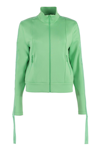 Shop Fendi Jersey Track Jacket In Green