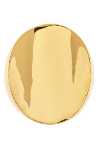 Shop Saint Laurent Round Clip-on Earrings In Oro