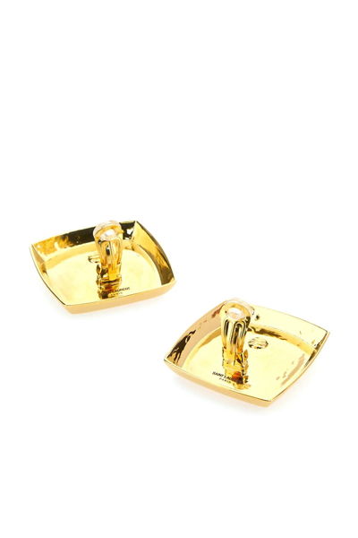 Shop Saint Laurent Gold Metal Earrings In Oro