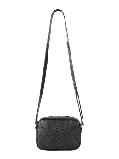 Shop Saint Laurent Logo Detailed Zip-up Shoulder Bag In Nero