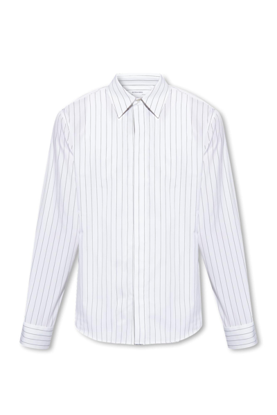 Shop Bottega Veneta Pinstriped Shirt In Bianco