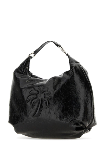 Shop Palm Angels Palm Patch Zipped Tote Bag In Nero