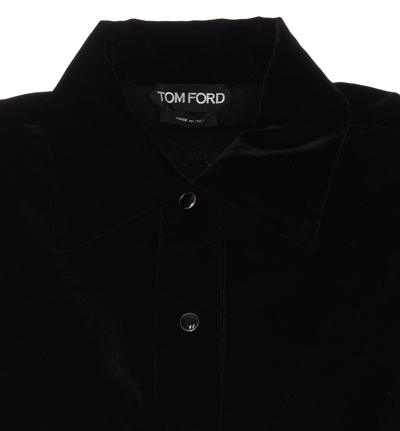 Shop Tom Ford Long-sleeved Buttoned Shirt In Black