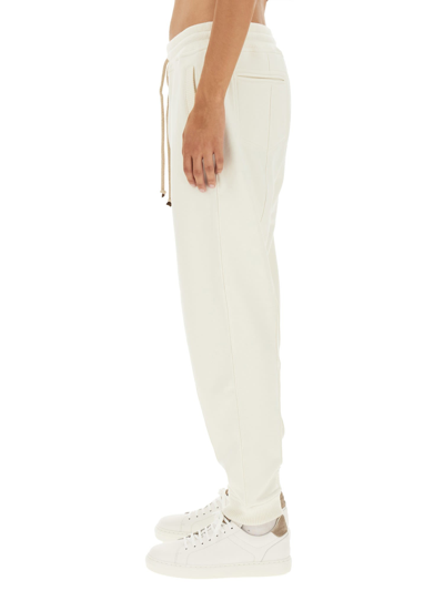 Shop Brunello Cucinelli Jogging Pants In White