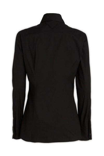 Shop Prada Long-sleeved Button-up Shirt