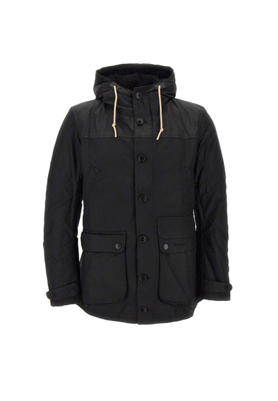 Shop Barbour Game Waxed Parka In Black