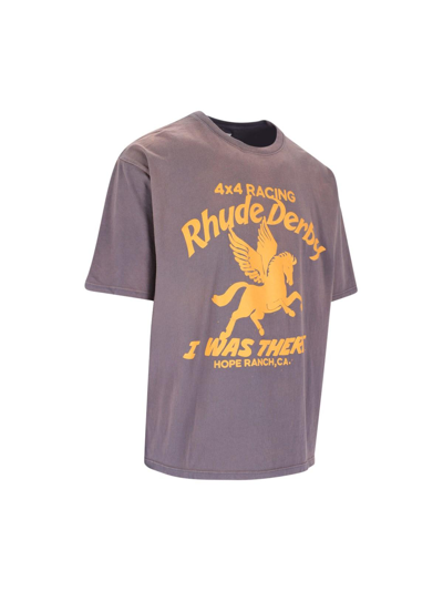 Shop Rhude 4x4 Racing T-shirt In Grey