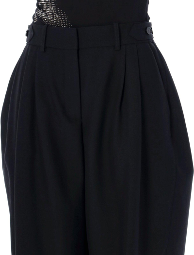 Shop Stella Mccartney Pleated Wide Leg Trousers In Black