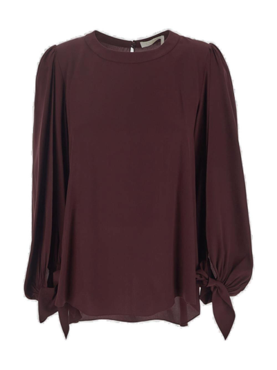 Shop Chloé Knot Detailed Long-sleeved Top