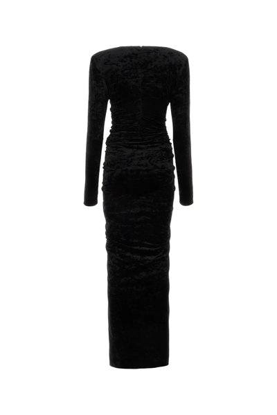 Shop Alexandre Vauthier Black Velvet Long Dress