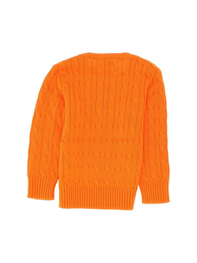 Shop Ralph Lauren Polo Pony Knitted Jumper In Orange