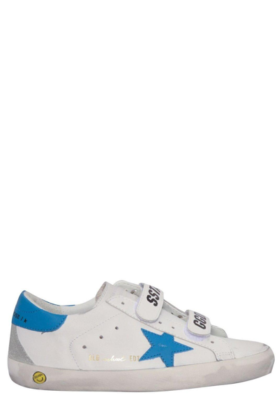 Shop Golden Goose Old School Star Patch Sneakers In White Light Blue Ice