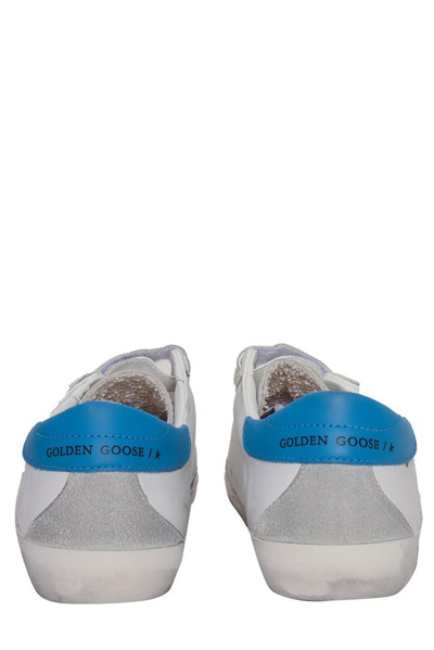 Shop Golden Goose Old School Star Patch Sneakers In White Light Blue Ice