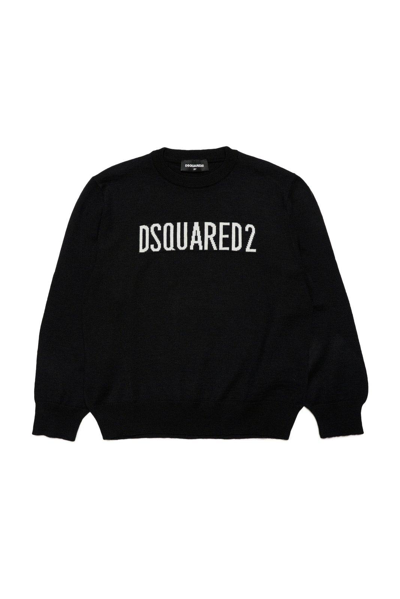 Shop Dsquared2 Logo Intarsia Knitted Jumper