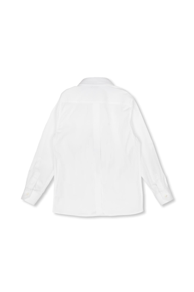 Shop Dolce & Gabbana Kids Cotton Shirt With Pocket In Bianco Ottico