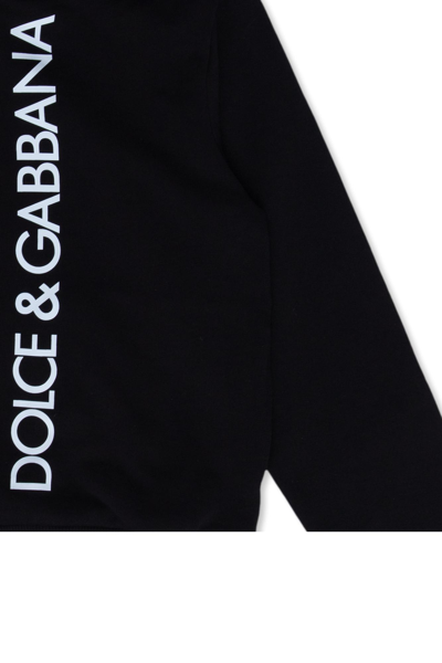 Shop Dolce & Gabbana Kids Zip-up Hoodie In Nero