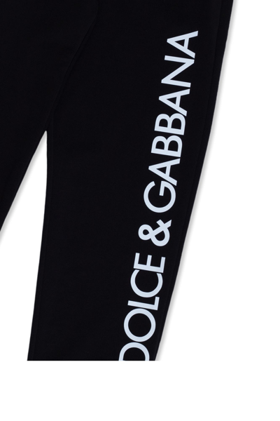 Shop Dolce & Gabbana Kids Logo-printed Sweatpants In Nero