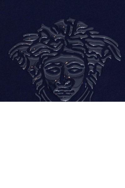 Shop Young Versace Medusa Head T-shirt In Navy