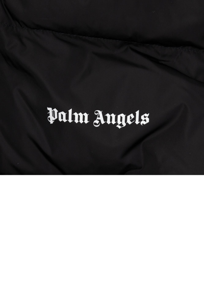 Shop Palm Angels Puffer Jacket With Logo In Black