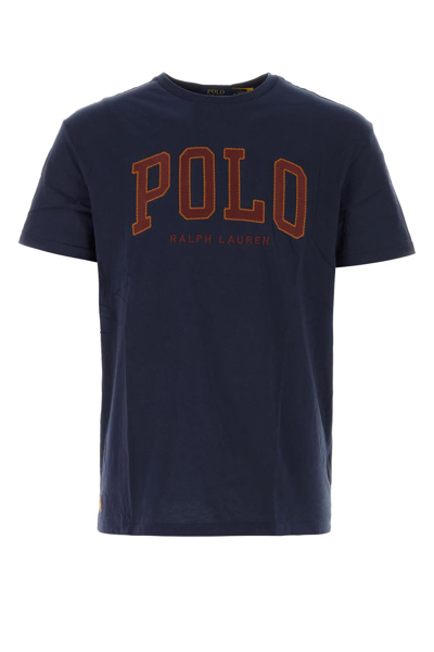 Shop Polo Ralph Lauren Navy Blue Cotton T-shirt