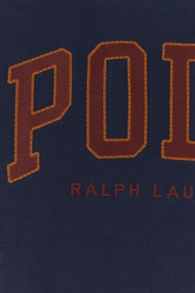 Shop Polo Ralph Lauren Navy Blue Cotton T-shirt