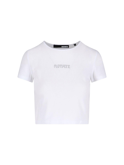 Shop Rotate Birger Christensen Logo Crop T-shirt