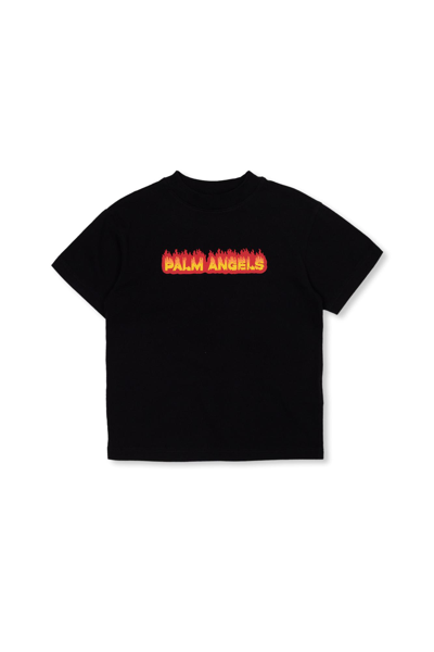 Shop Palm Angels Printed T-shirt In Black
