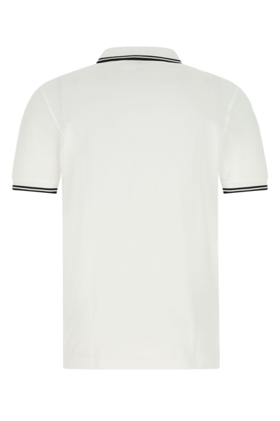 Shop Fred Perry White Piquet Polo Shirt In White/black