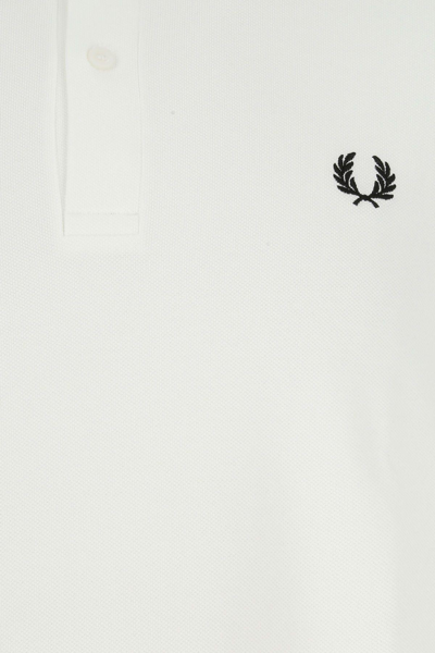 Shop Fred Perry White Piquet Polo Shirt In White/black