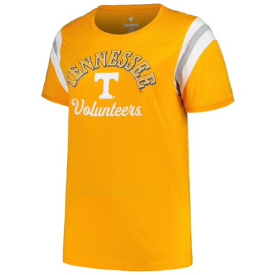 Shop Profile Tennessee Orange Tennessee Volunteers Plus Size Striped Tailgate Scoop Neck T-shirt