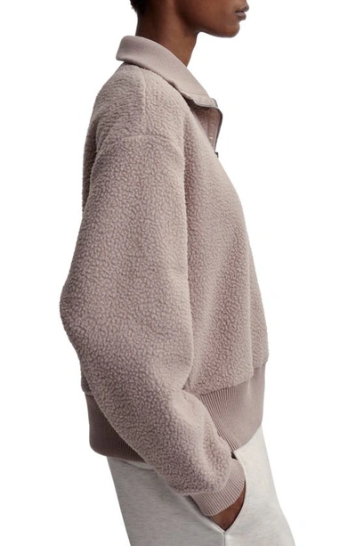 Shop Varley Roselle Recycled Polyester Fleece Half Zip Pullover In Sphinx