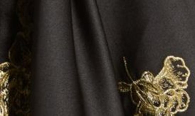 Shop Marchesa Notte Metallic Floral Bubble Hem Minidress In Black Gold