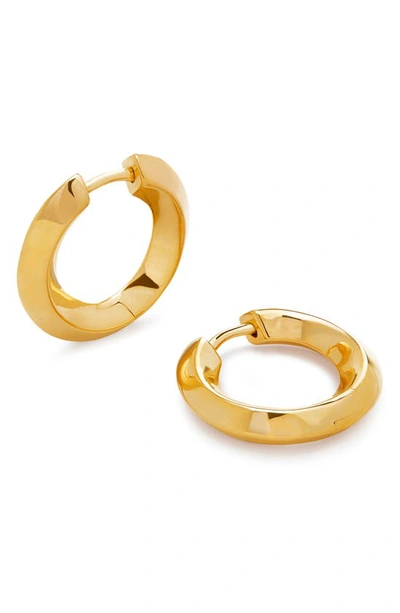 Shop Monica Vinader Power Small Hoop Earrings In 18ct Gold Vermeil