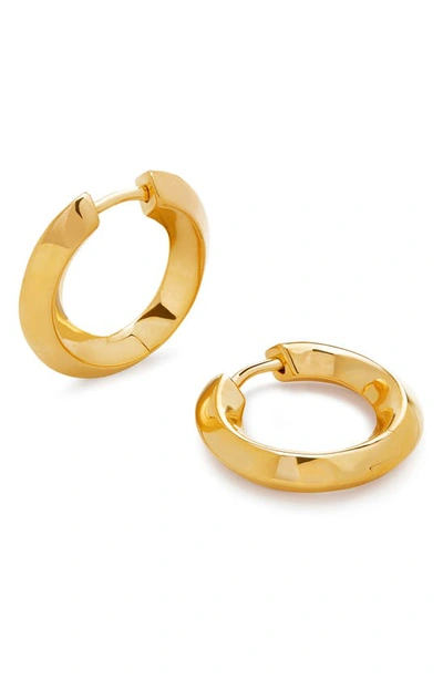 Monica Vinader Power Small Hoop Earrings In 18ct Gold Vermeil