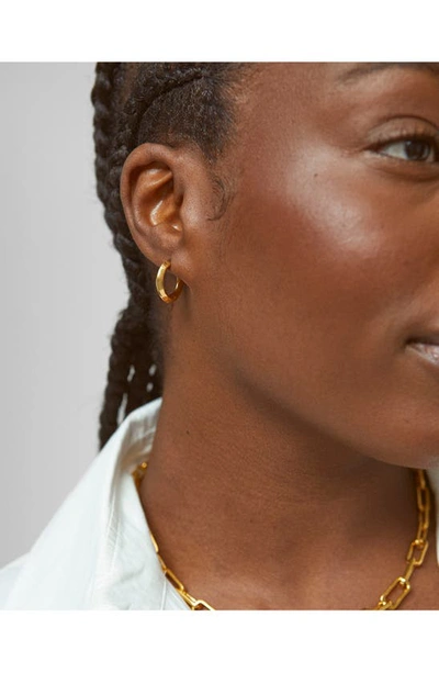 Shop Monica Vinader Power Small Hoop Earrings In 18ct Gold Vermeil