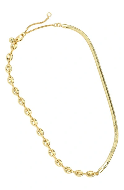 Shop Madewell Mixed Chain Necklace In Pale Gold