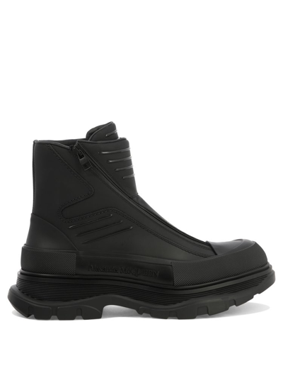 Shop Alexander Mcqueen Desert Hide Ankle Boots In Black