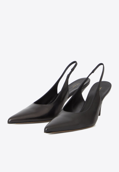 Shop The Row 75 Slingback Pointed Heels In Black