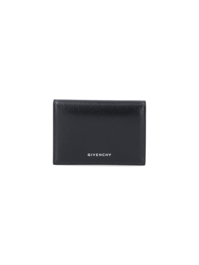 Shop Givenchy Logo Embossed Flap Card Holder In Black