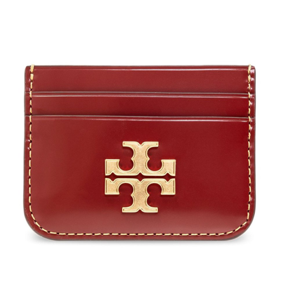 Shop Tory Burch Eleanor Logo Plaque Cardholder In Red