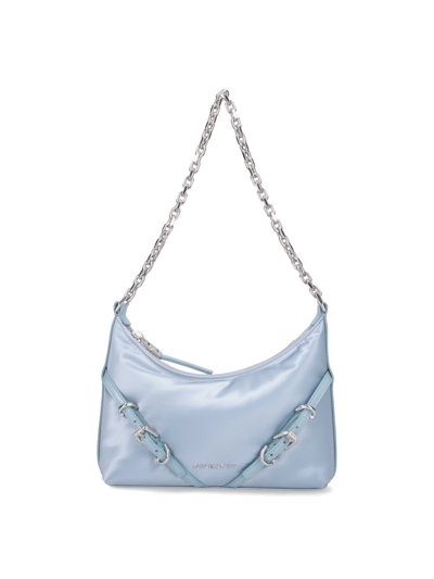 Shop Givenchy Voyou Party Buckle Detailed Shoulder Bag In Blue
