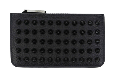 Shop Christian Louboutin Stud Detailed Coin Wallet In Black