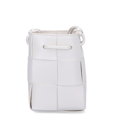 Shop Bottega Veneta Mini Cassette Bucket Bag In White