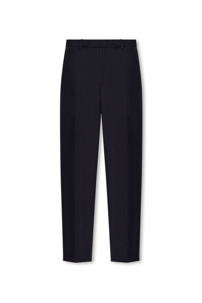 Shop Moncler Tapered Leg Trousers In Navy