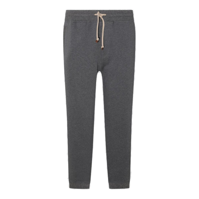Shop Brunello Cucinelli Elasticated Drawstring Waistband Trousers In Grey